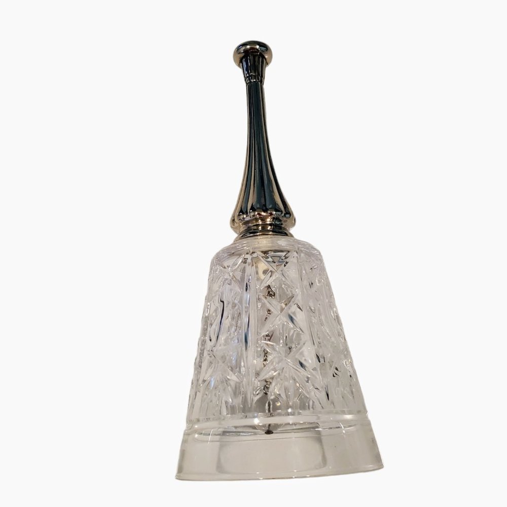 Vintage Royal Crystal Rock Genuine Lead Crystal Bell with Silver Plated Handle